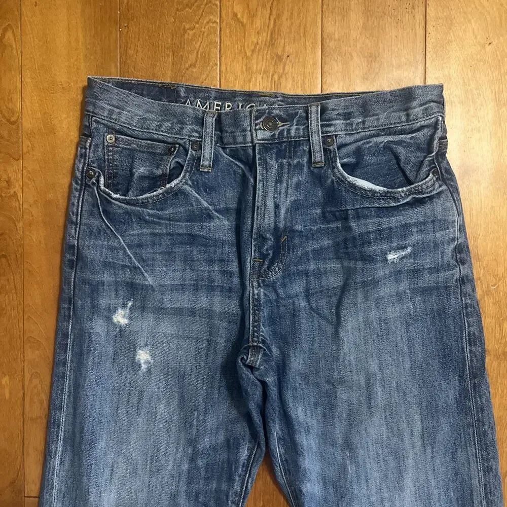 American Eagle Men’s Relaxed Jeans Size 31 X 32 Distressed 2010’s Casual - Picture 2 of 10
